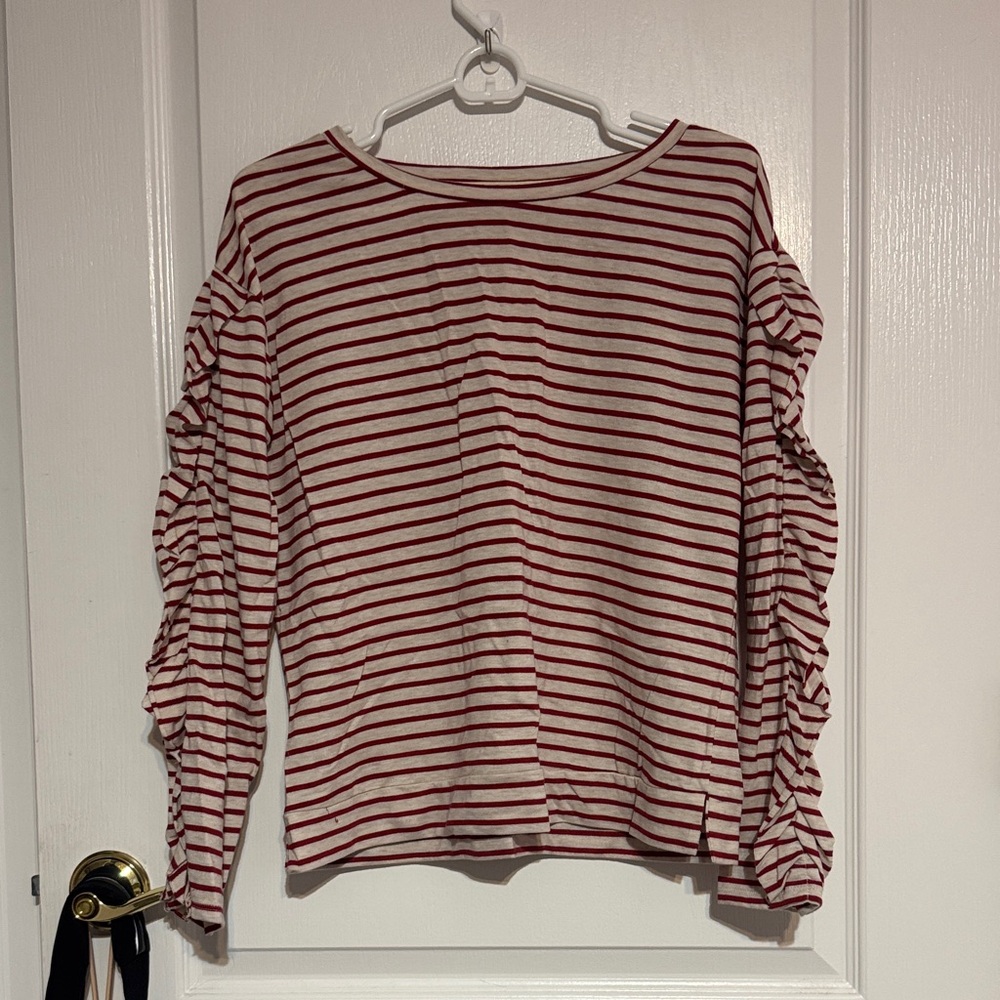 Striped Red and White Women's Top